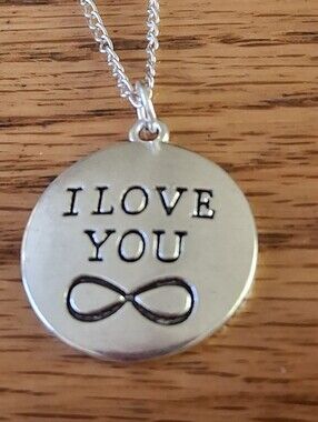 Silver I Love You Infinity Pendant With 18" Necklace
